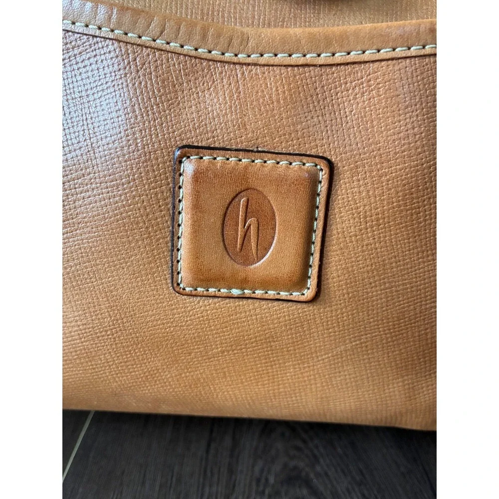 Vintage Hartmann Tan‎ Leather Satchel Handbag with Strap Gold Clasp